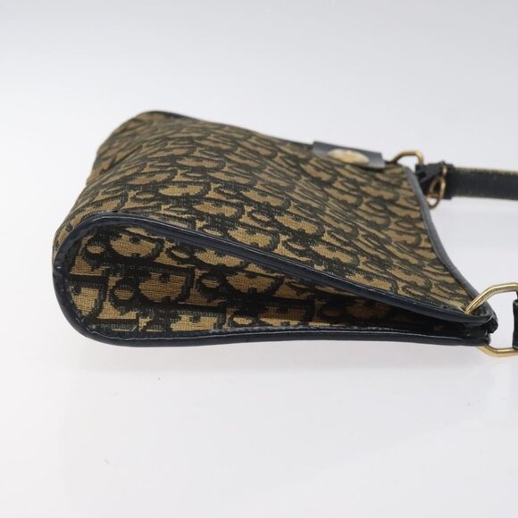 Christian Dior Trotter Canvas Shoulder Bag Navy Gold Auth 123286 - Picture 5 of 16